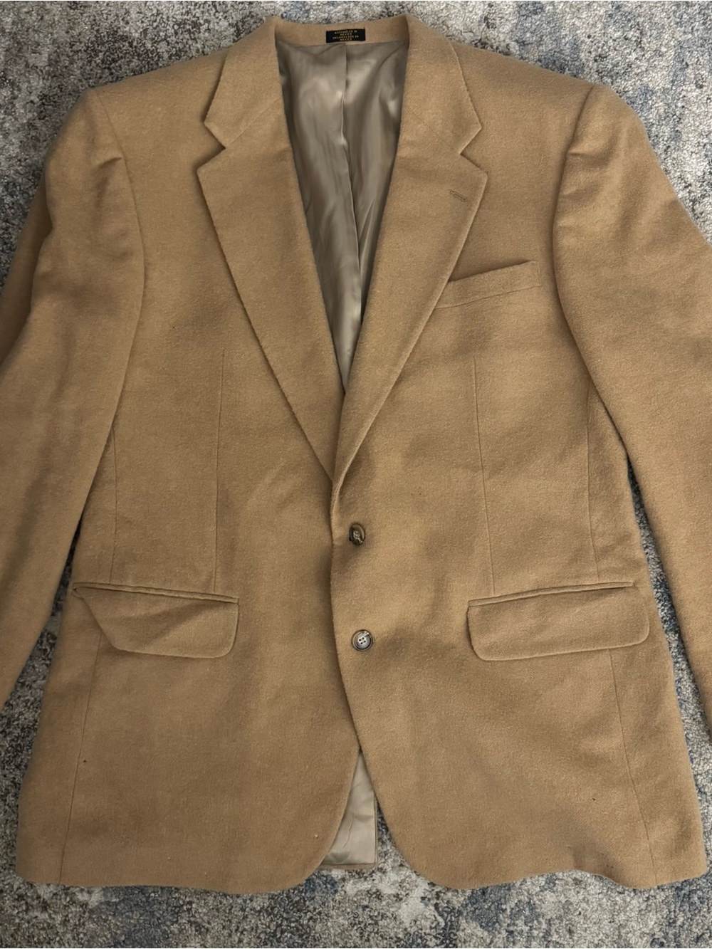Men's Camel Tan Wool-Blend Blazer - Classic Two-Button Sport Coat